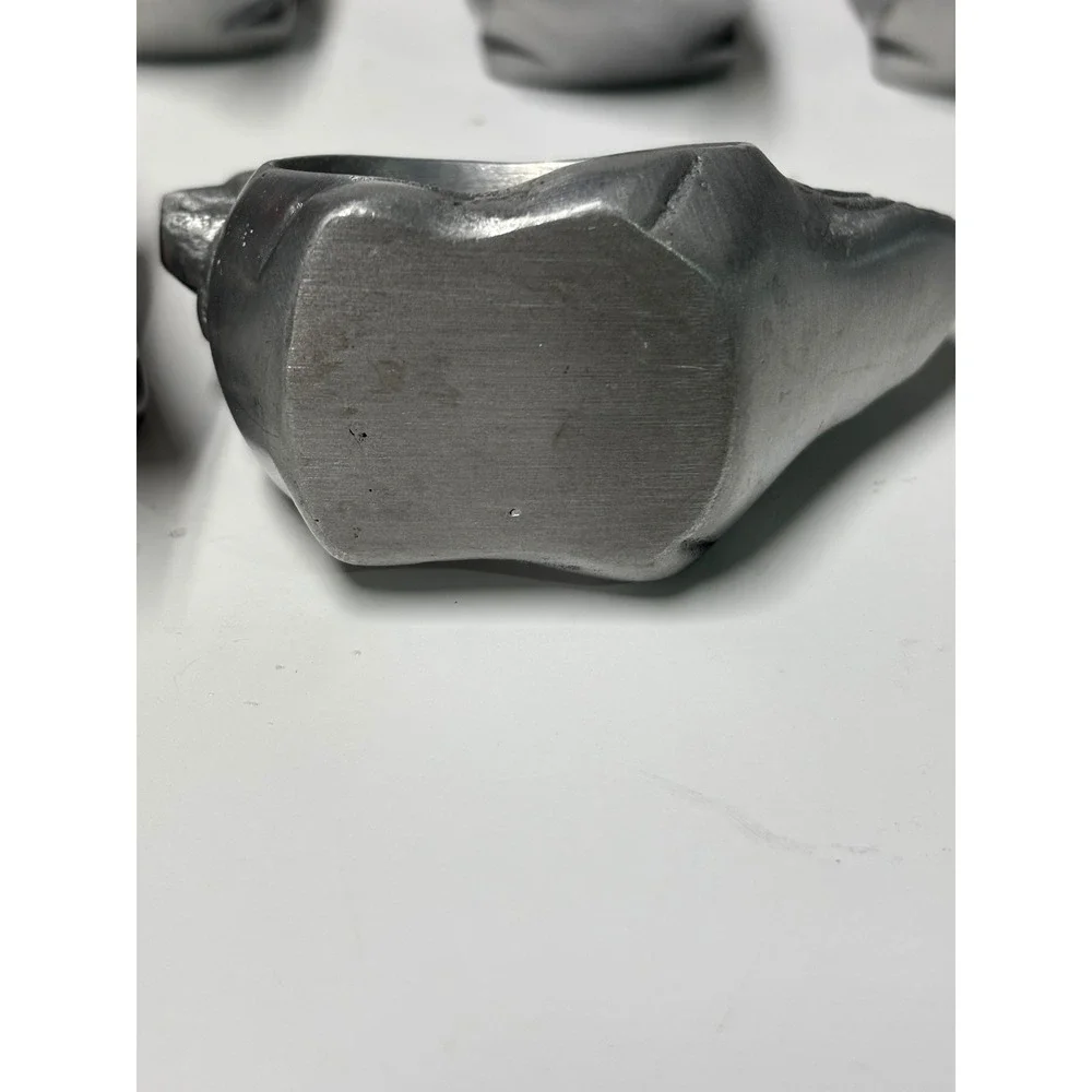 Vintage Silver Metal Chicken Napkin Rings Set of 6 Farmhouse Rooster Decor